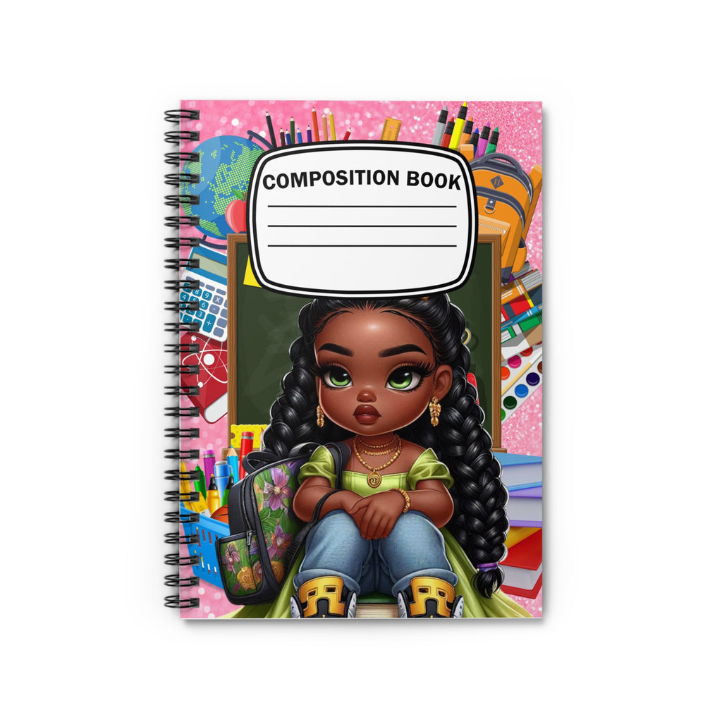 African American Braids Custom Back to School Spiral Notebook - Ruled Line