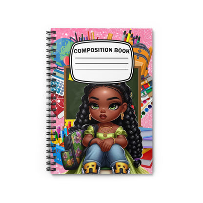 African American Braids Custom Back to School Spiral Notebook - Ruled Line