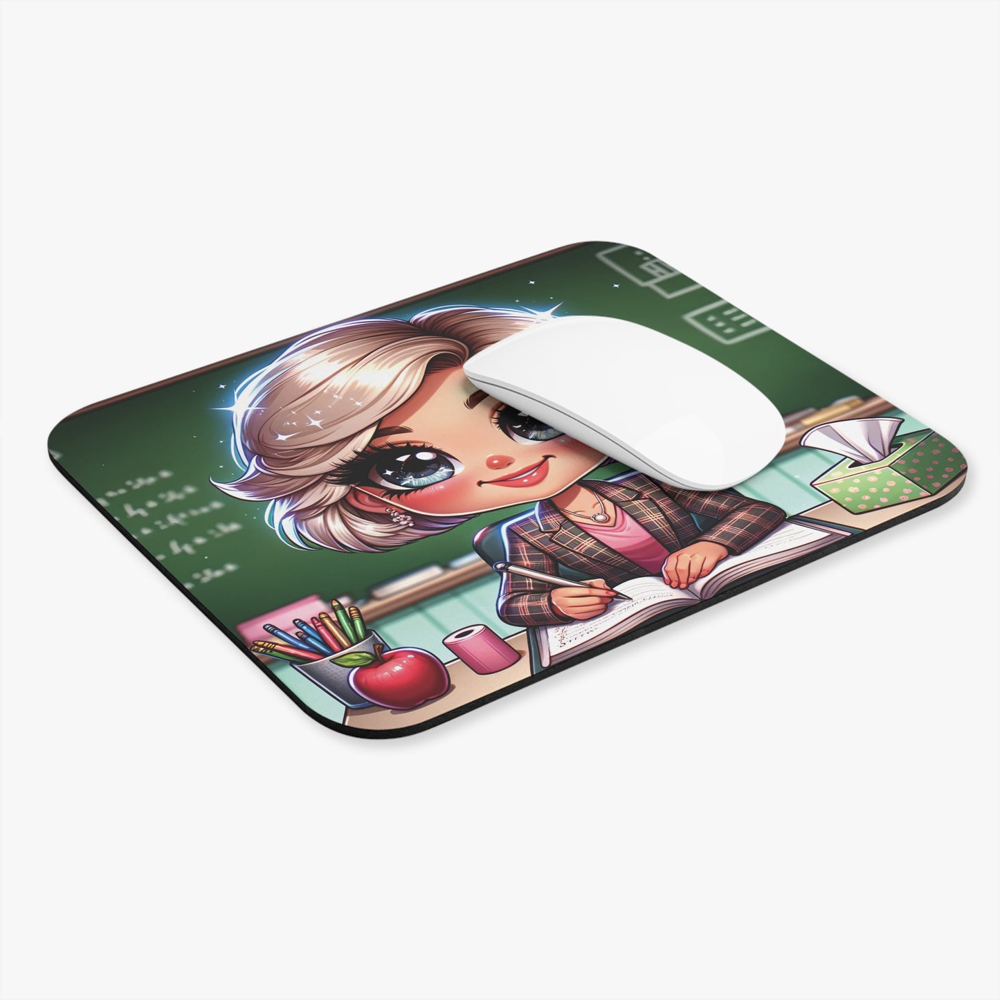 Mouse Pad (Rectangle) Teacher Series #5 - African American & Caucasian