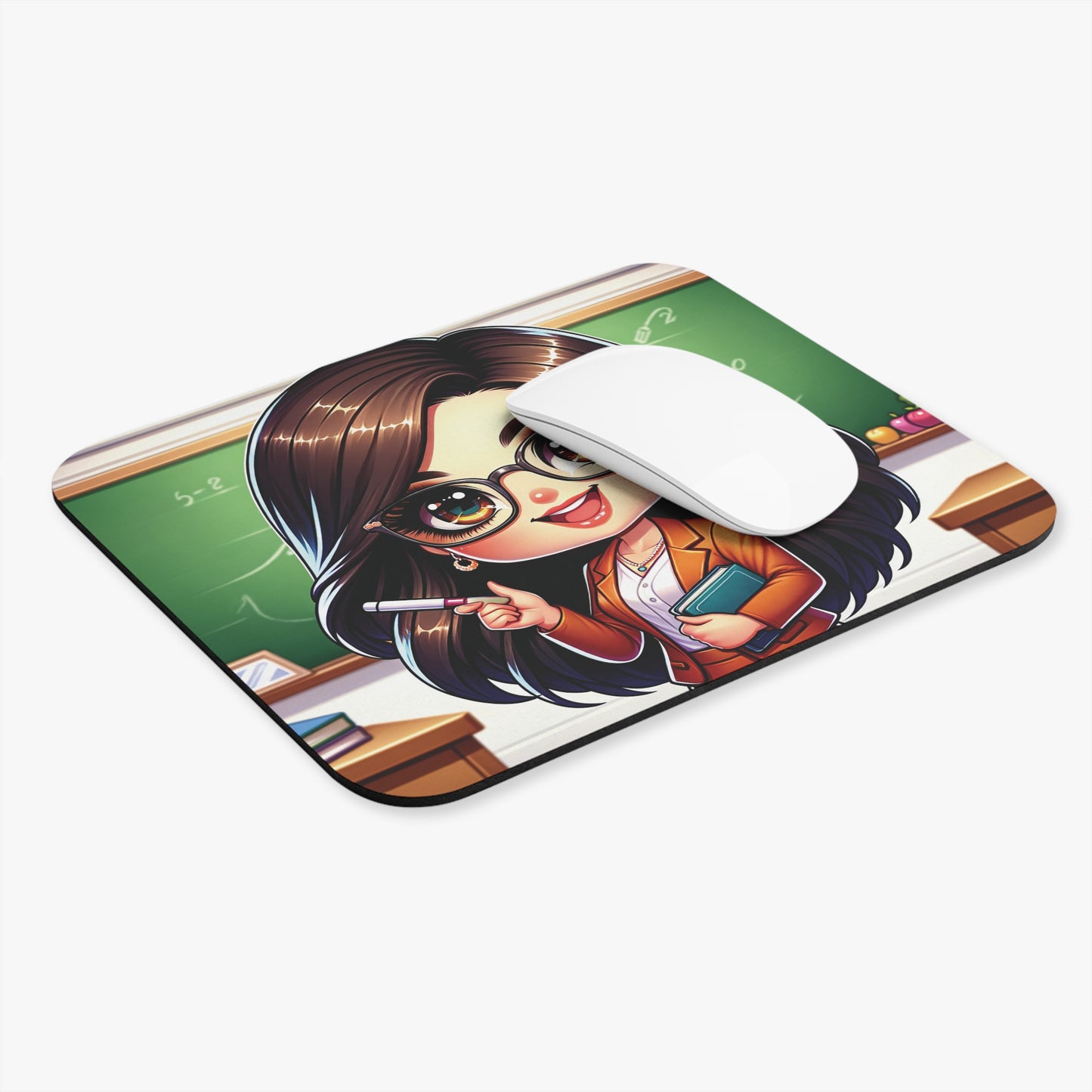 Mouse Pad (Rectangle) Teacher Series #15- African American & Caucasian