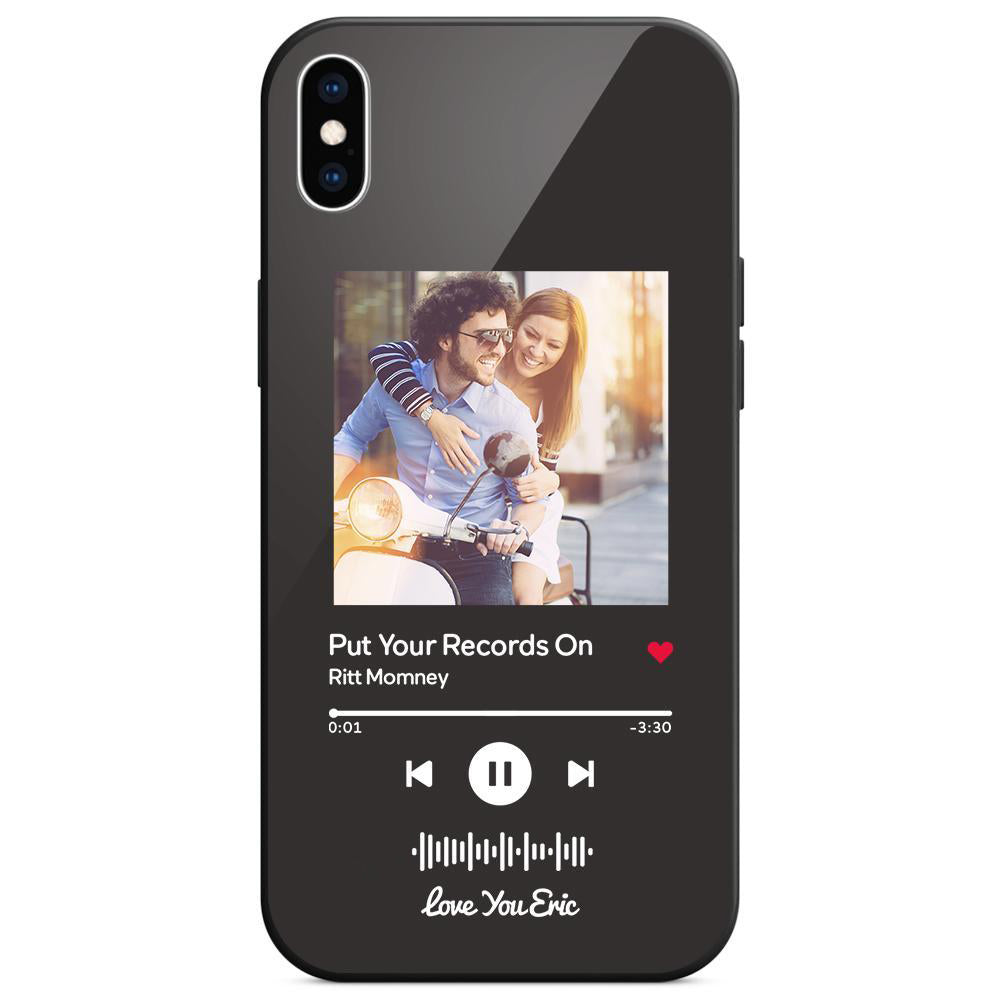 Custom Scannable Music Code Glass iPhone Cases with Picture