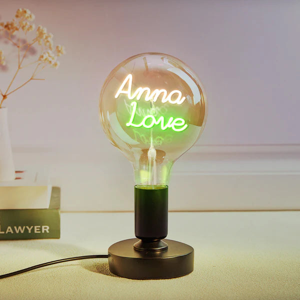 Custom Text Vintage Edison Led Filament Modeling Lamp Soft Light Bulbs Decorative Colorful Lights Led