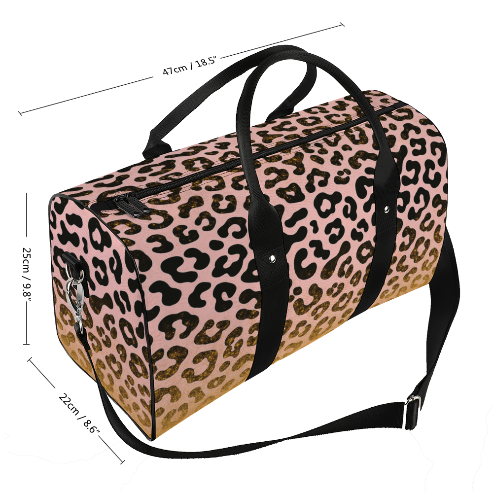 Gold Dust & Cow Print Travel Luggage Gym Bags Duffel Bags