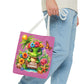 Hello Summer Cute Frog Tote Bag - Vibrant Beach Style for Summer Fun
