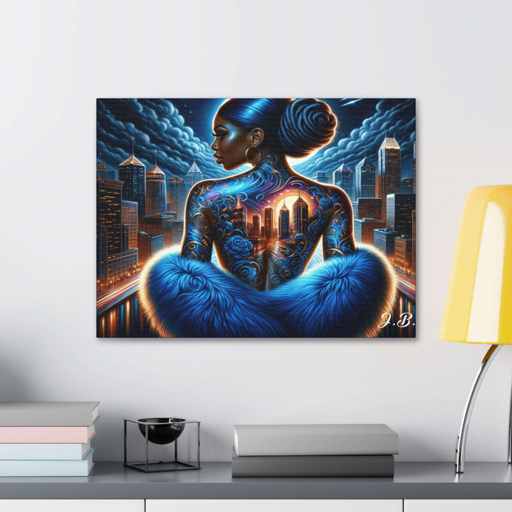 a painting of a man sitting on a bench 