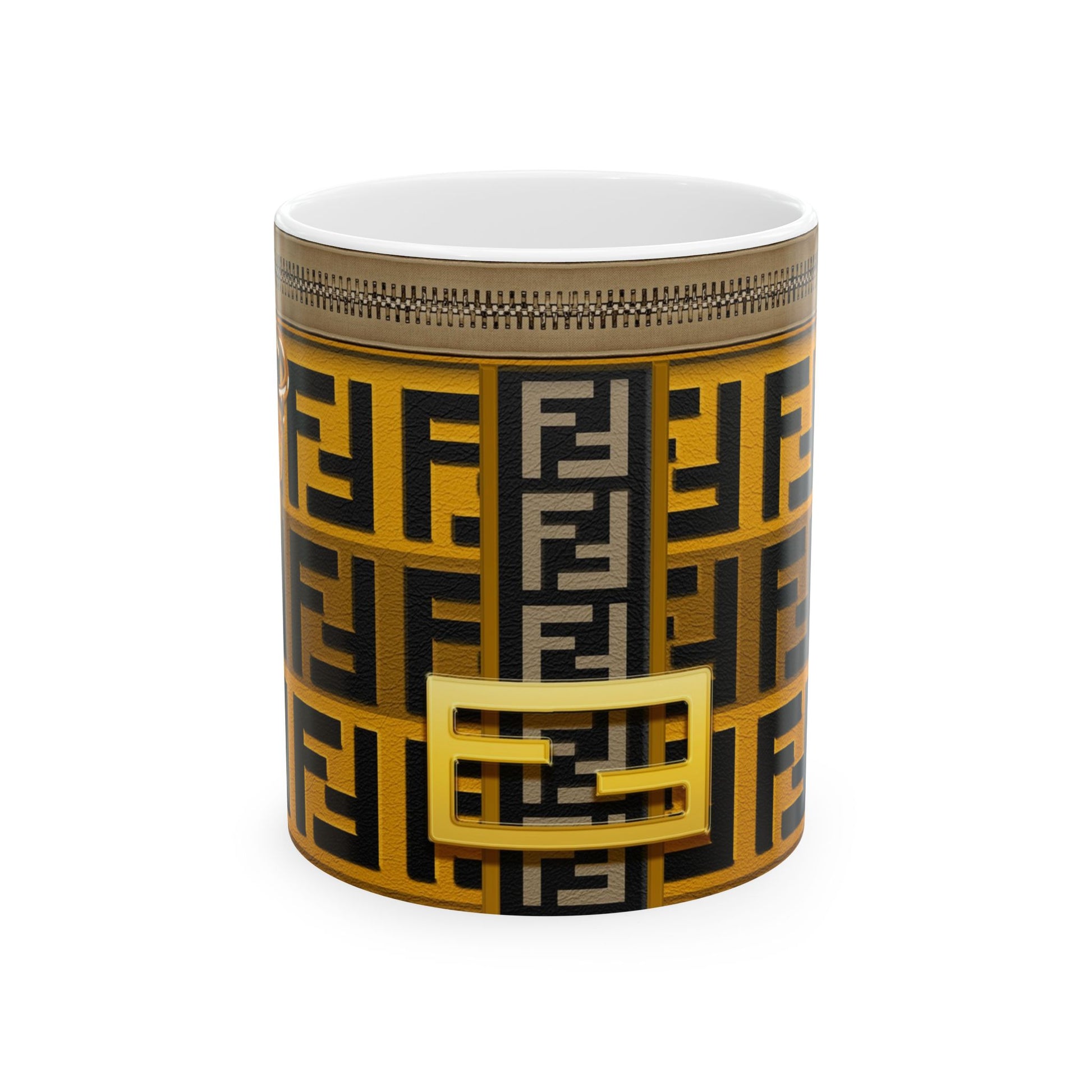 Fendi Purse, Ceramic Mug, (11oz, 15oz) | Mug | 11oz, 15 oz, 15oz, Coffee Mugs, Home & Living, Kitchen, MK Purse Mug, Mugs, Sublimation, US Elections Season, Valentine's Day, White base, Yellow Purse Tumbler | Printify