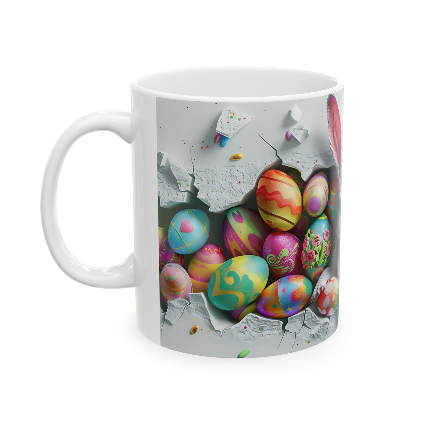 Easter Bunny Peek A Boo, Easter 2024, Ceramic Mug, 11oz