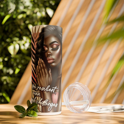 Tumbler with African American Women and Calle Lilly Design #12, 20oz | Mug | 20oz Tumbler, African American Art, Black Women, Calle Lilly Design, Coffee Lover Gift, Gift for Her, Gift Idea, Personalized Cup, Printed Tumbler, Skinny Tumbler, Stylish Tumbler, Trendy Drinkware, Unique Tumbler | Printify