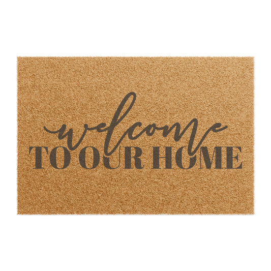 Welcome to our home Doormat, Funny Doormat | Home Decor | Assembled in the USA, Assembled in USA, Eco-friendly, Funny Doormat, Home & Living, Home Decor, Hope you brought the wine Doormat, Made in the USA, Made in USA, Outdoor, Rugs & Mats, welcome, welcome to our home doormat | Printify