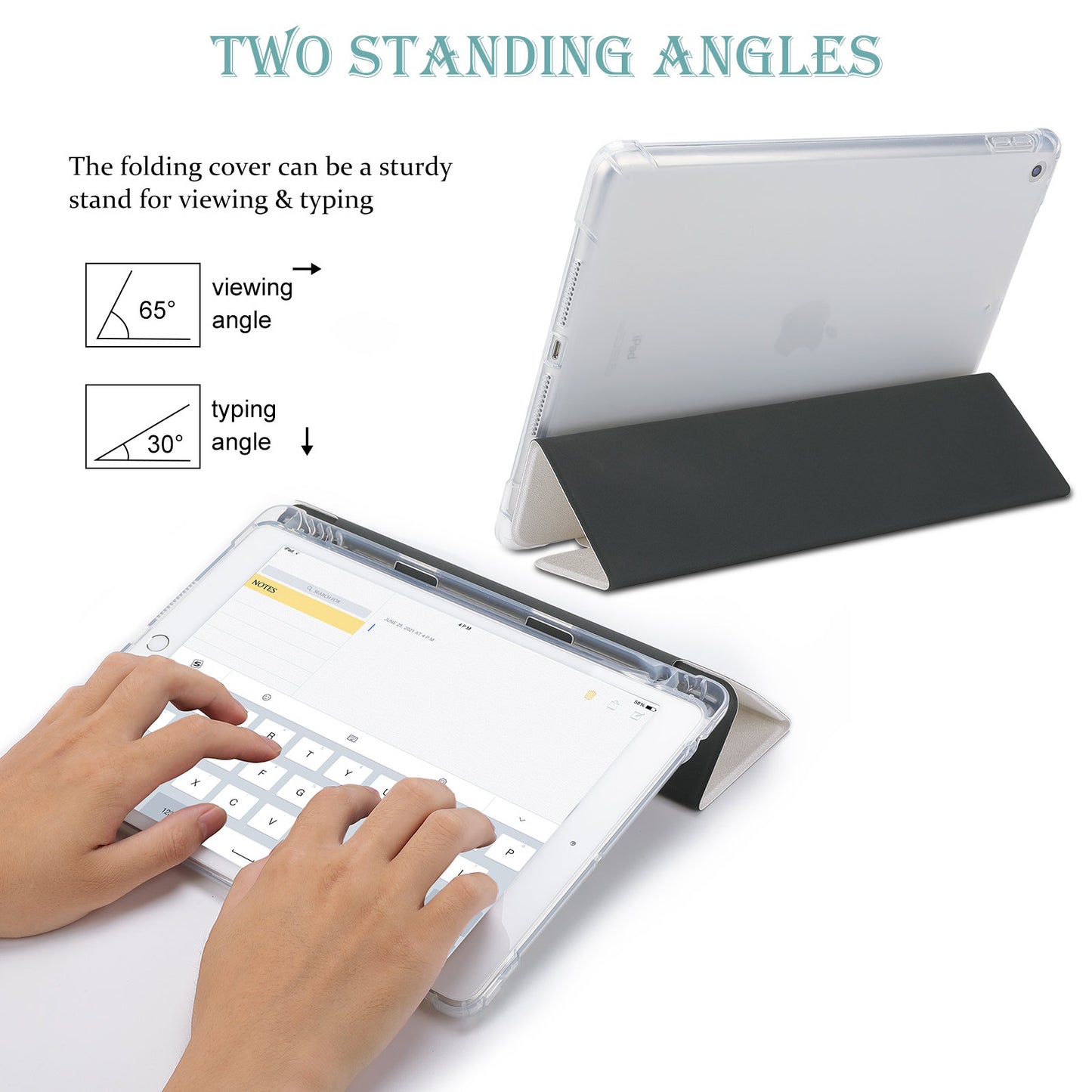 OES Yellow Folding Stand iPad Case with Apple Pencil Holder