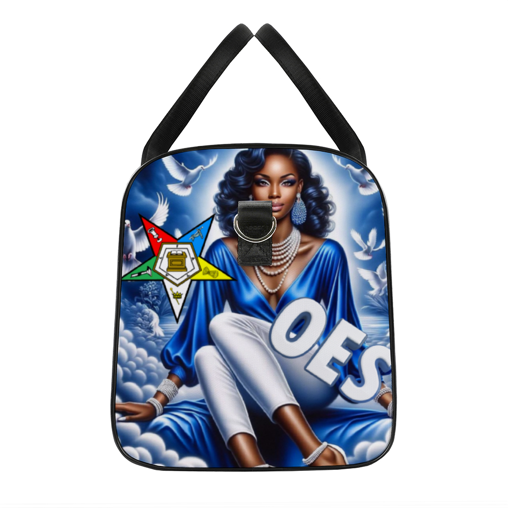 Blue Sky, OES, Sisterhood, Eastern Star, Sorority, Sistar, Masonic, Masonry Travel Bag Black (Small)