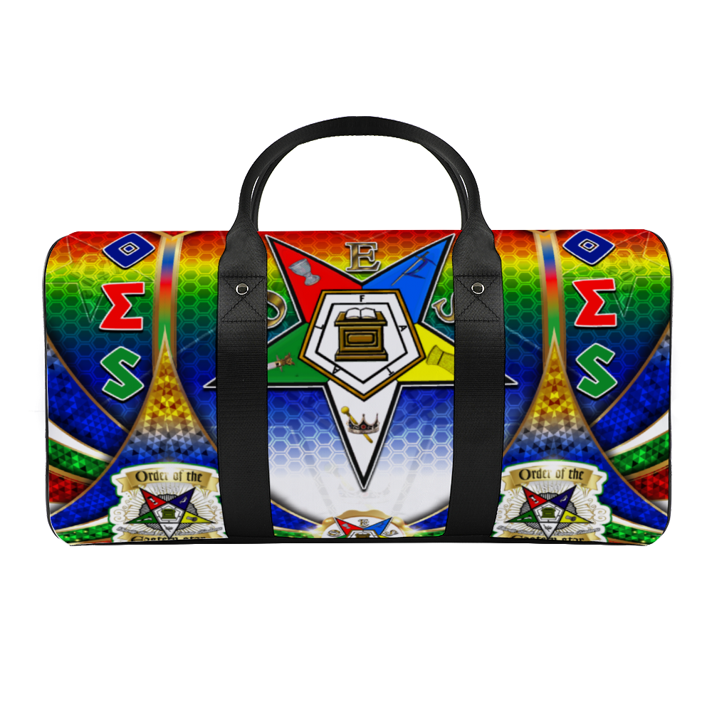 OES, Order of Eastern Star, Sisterhood, Pixels, Sorority Large Travel Luggage Gym Bags Duffel Bags