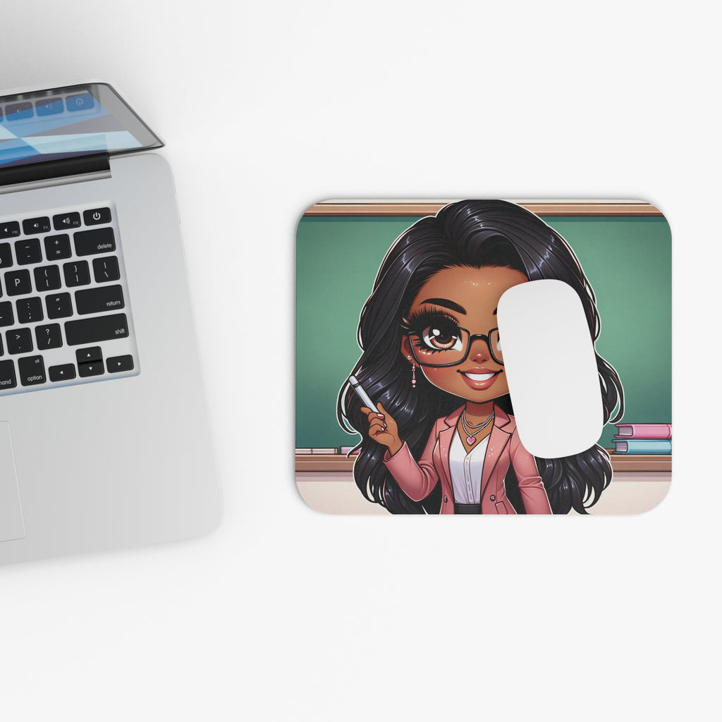 Mouse Pad (Rectangle) Teacher Series #17- African American & Caucasian