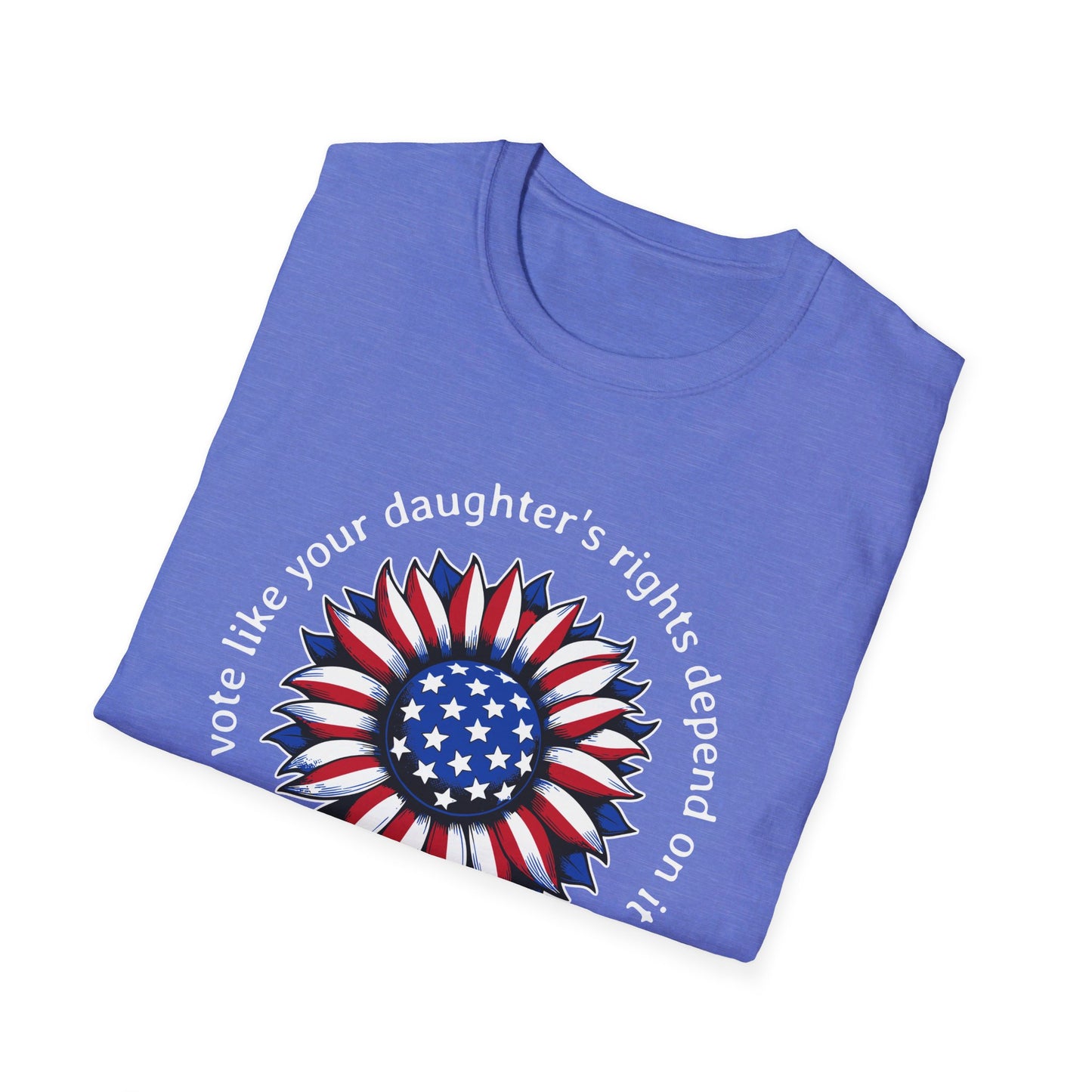 Kamala Harris Circle American Flag, Female President, Kama Harris for President, Kamala Harris, Unisex Softstyle T-Shirt