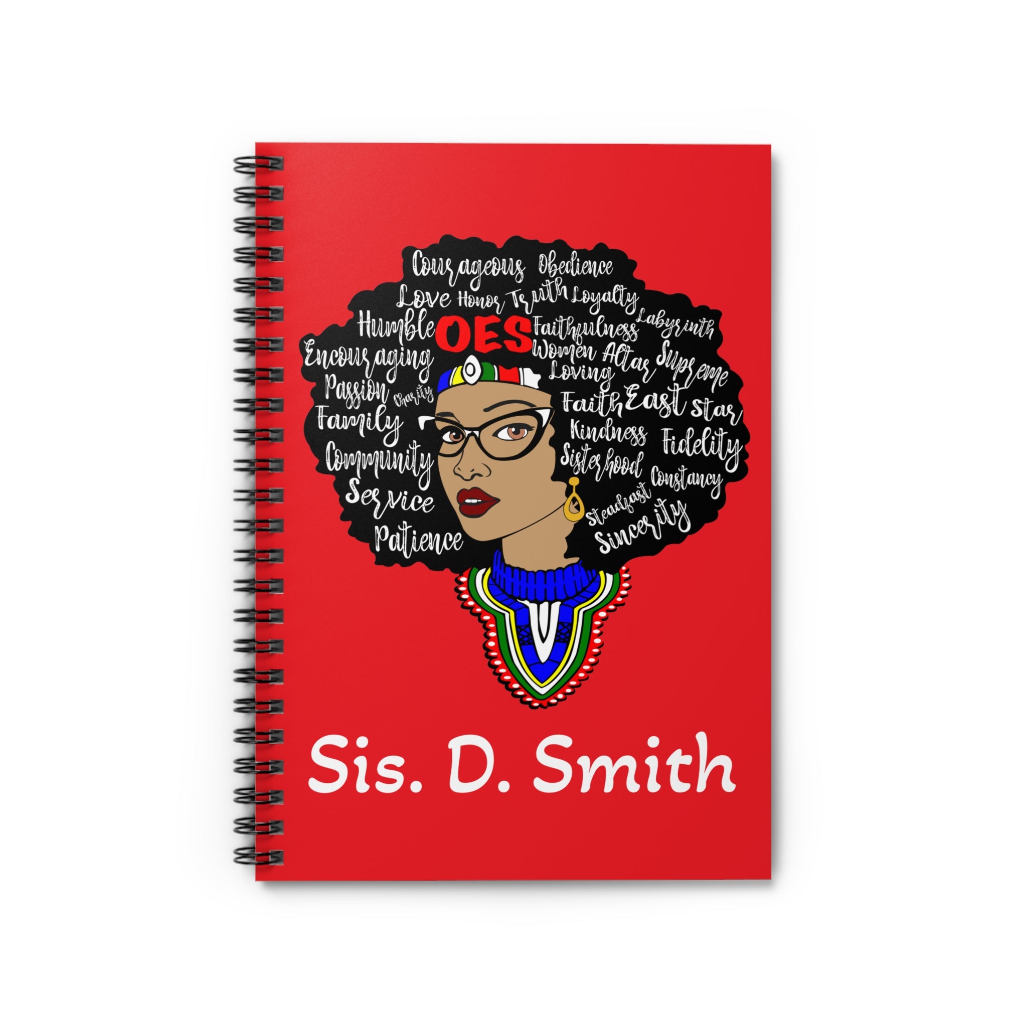 Notebook - OES Word Head, Order of the Eastern Star, International Masons, IFAMM, | Paper products | Fraternity design, Freemasonry inspired, Gift for Masons, International Masons, Journaling accessory, Masonic organization, OES word head, Organizational tool, Ruled Line, Spiral Notebook, Stationery item, Symbolic design, Unique notebook | Printify