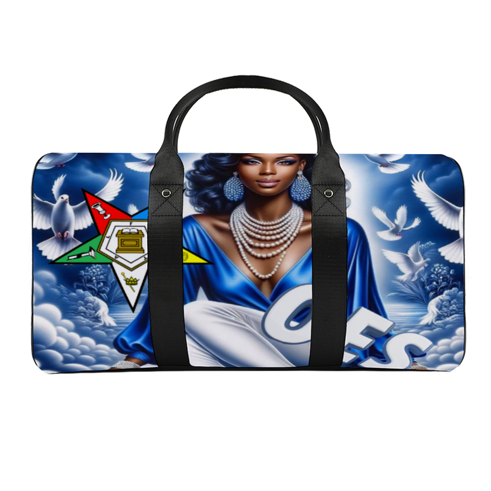Blue Sky, OES, Sisterhood, Eastern Star, Sorority, Sistar, Masonic, Masonry Travel Bag Black (Small)