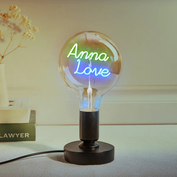 Custom Text Vintage Edison Led Filament Modeling Lamp Soft Light Bulbs Decorative Colorful Lights Led