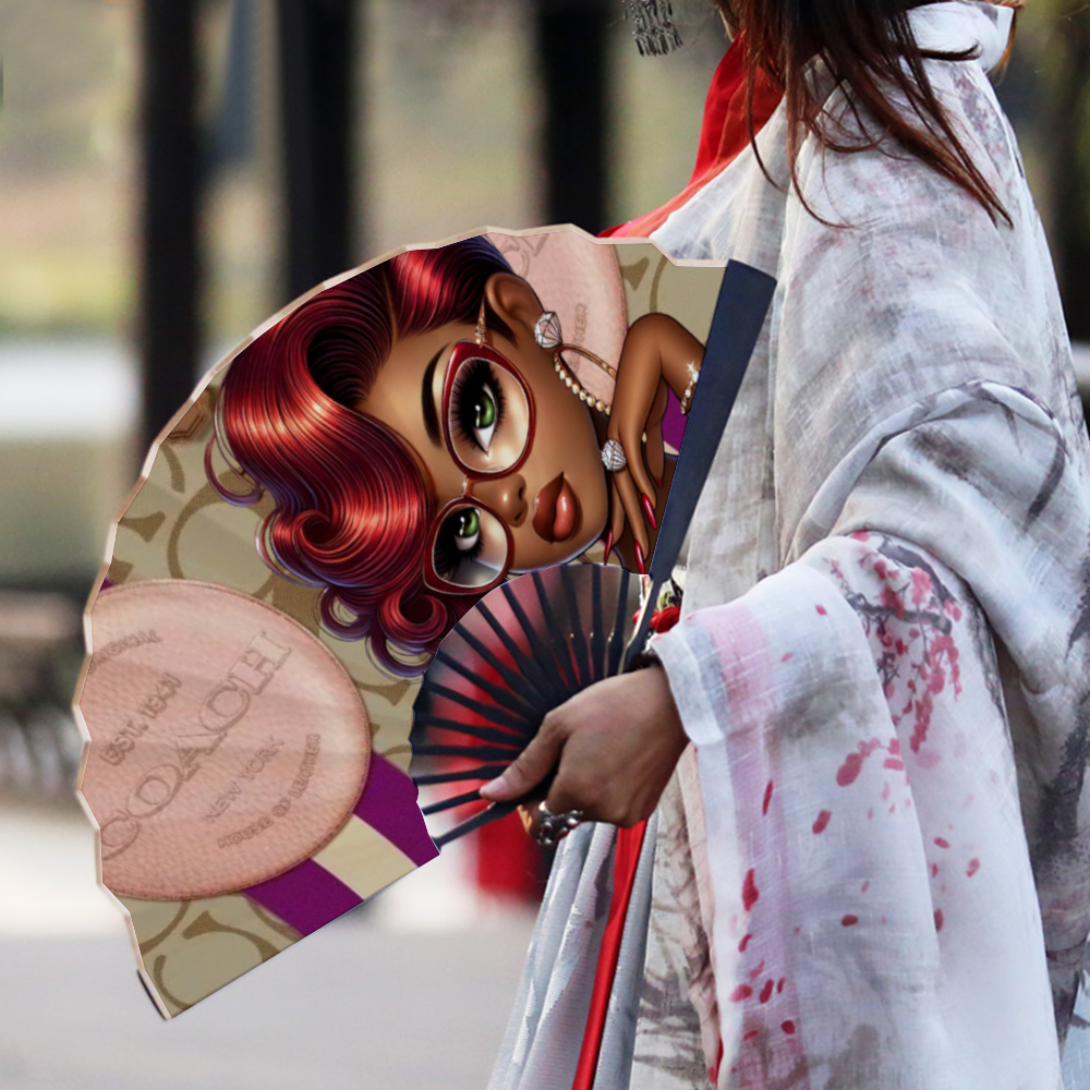 Coach Holy & Hood Hand Fan Retro Hand-held Folding Fan