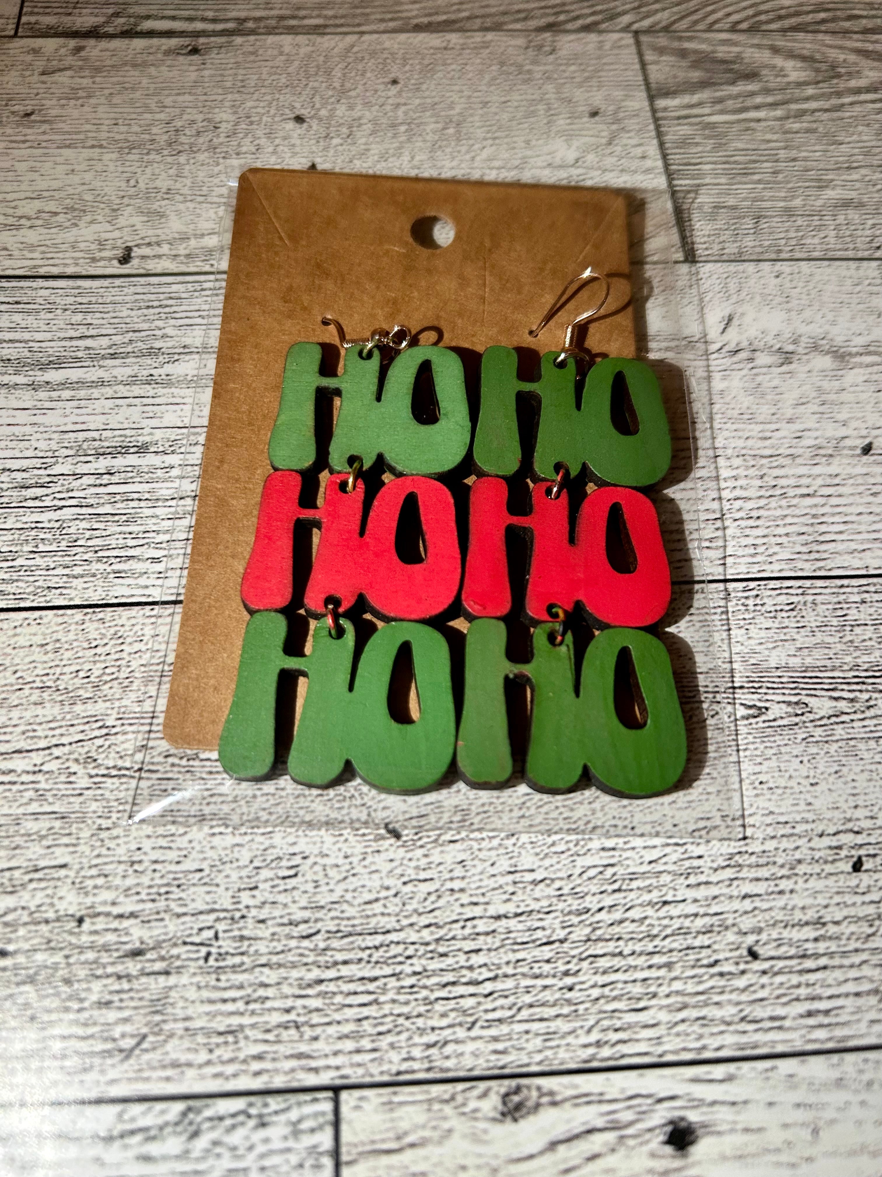 Ho Ho Ho Earrings | Cozy Holiday Gifts, Earrings, Holiday, Holiday Decoration, Holiday Decorations, Holiday earrings, Holiday Ornament, Holiday Picks, Holiday Present, Holidays | Pretty N Pink Hair & More