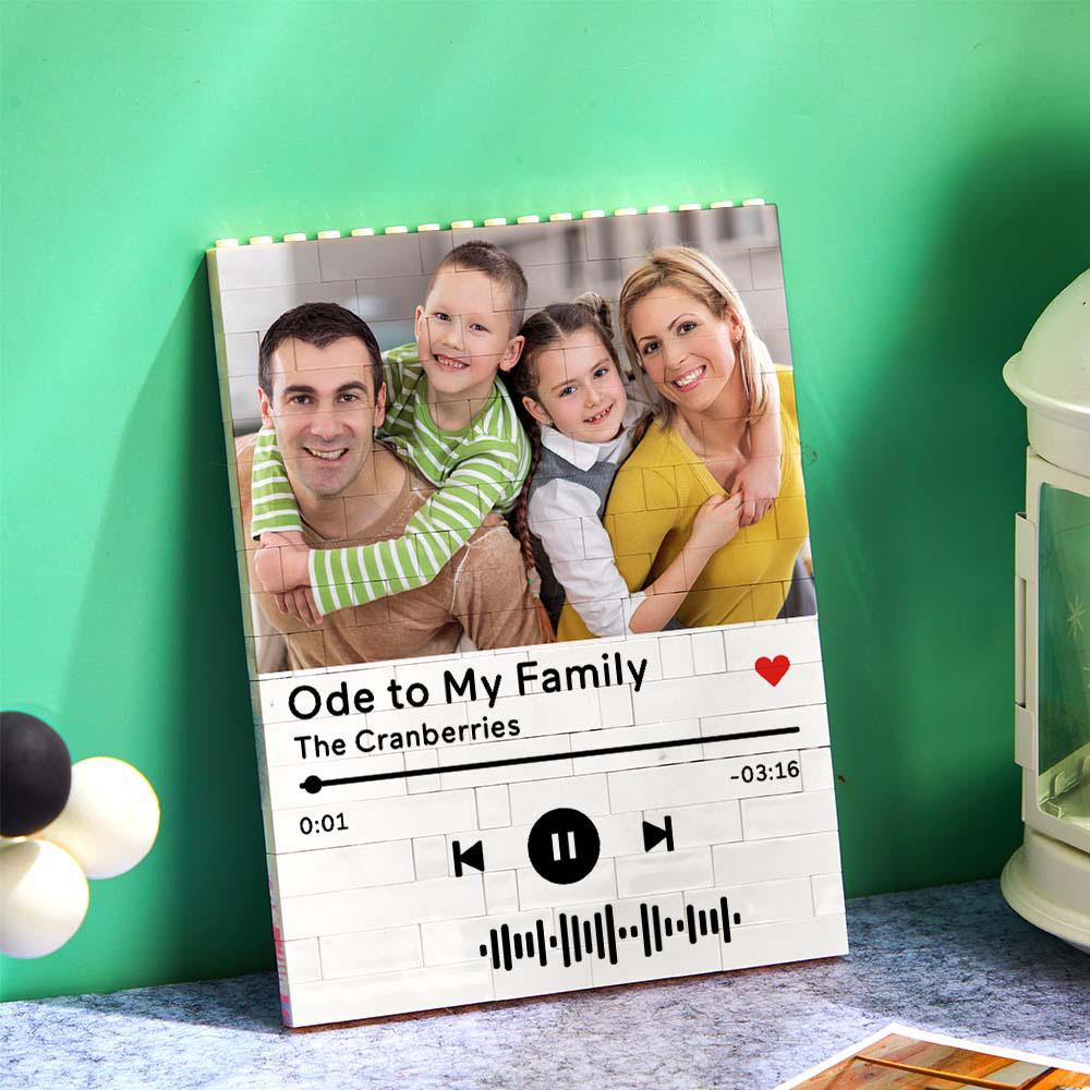 Personalized Building Brick Photo Block with Music Code