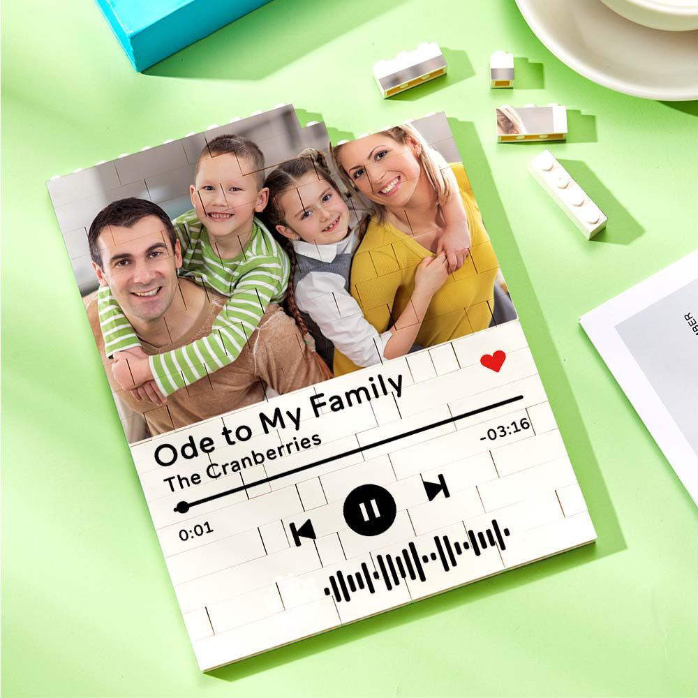 Personalized Building Brick Photo Block with Music Code