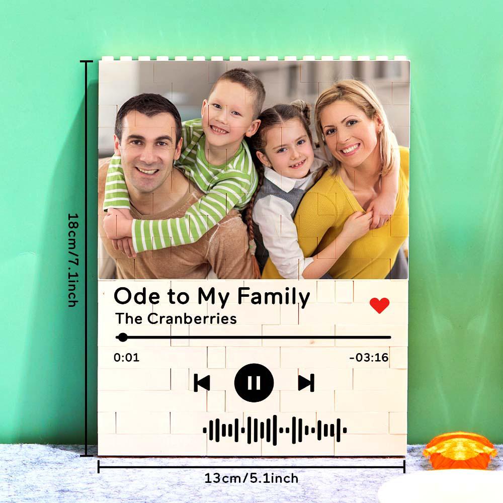 Personalized Building Brick Photo Block with Music Code