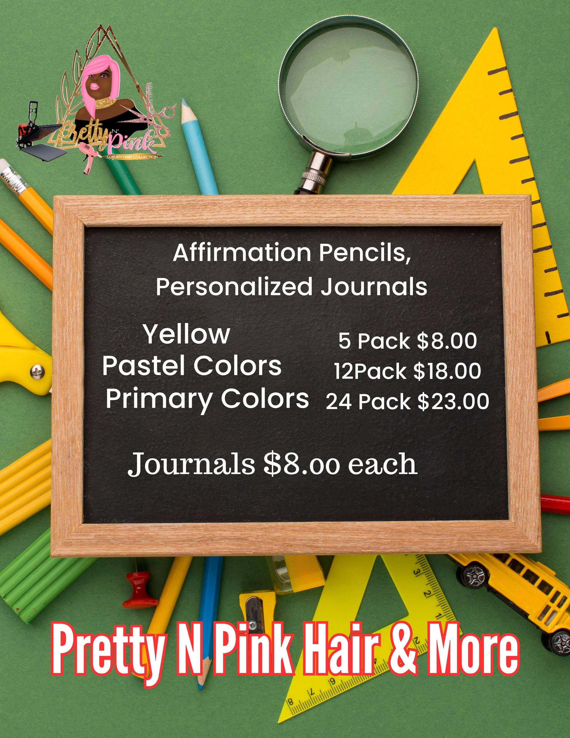 Affirmation Pencils 12 pack Customized Affirmation Pencils - Inspire Your Daily Writing | Affirmation Pencils Custom Stationery Personalized Gifts Motivational Products Daily Inspiration Positive Affirmations Customized Writing Tools Study Accessories Unique Gifts Office Supplies | Pretty N Pink Hair & More