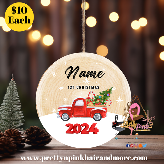 1st Christmas Ornament with name & year