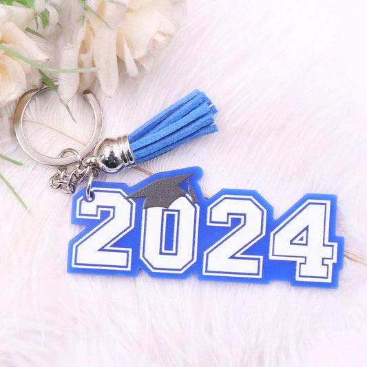 MD151KH1295 1piece New product CN Class of 2024 Graduation Acrylic Keychain | Pretty N Pink Hair & More