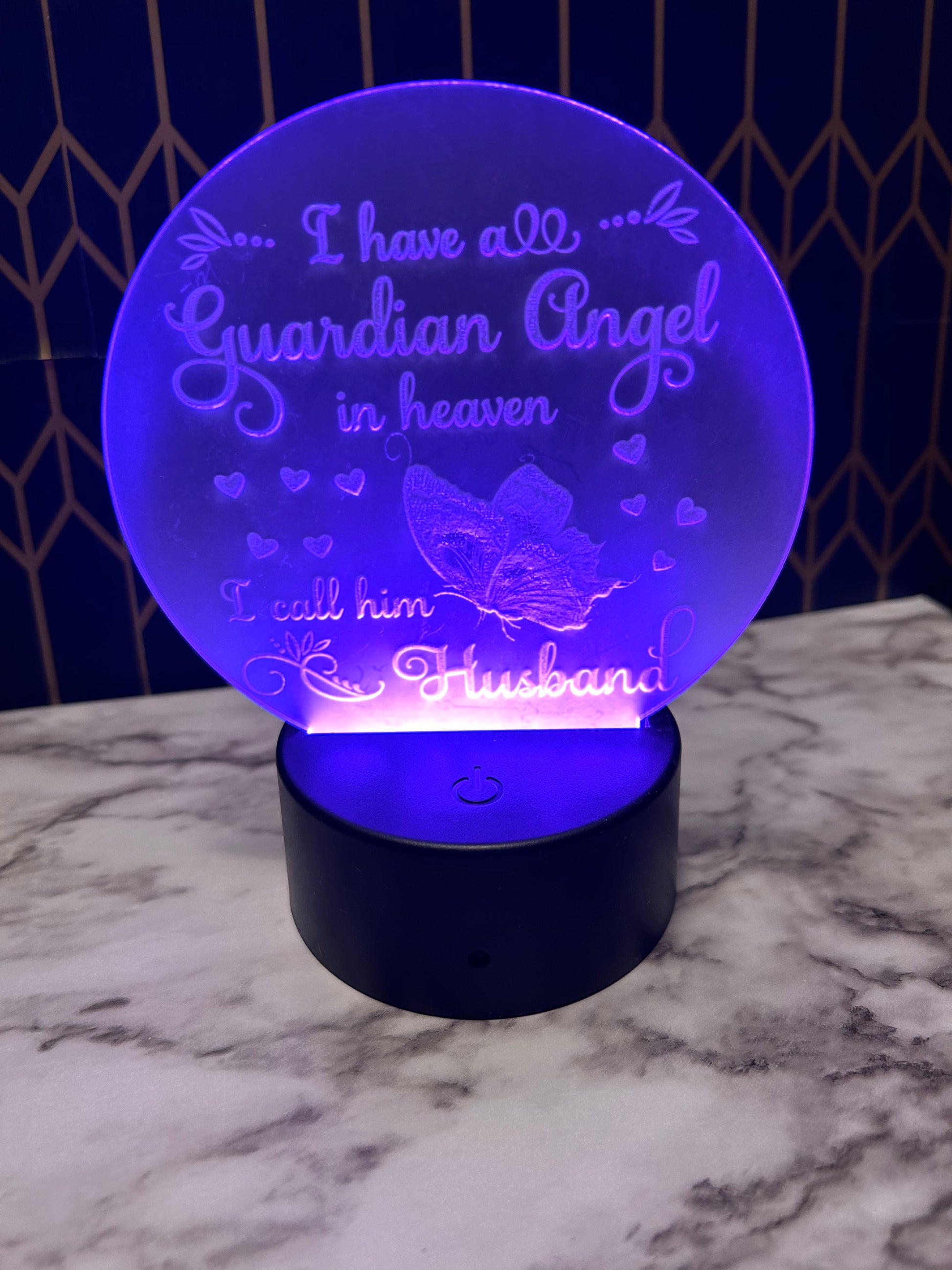 My Husband is My Angel in Heaven Neon Light - Dad Sign | Personalized Father's Day & Christmas Gift | Custom Gifts for Dad from Daughter | Gift from Kids | Photo Night Light with 16 RGB Colors | 2024 Father’s Day Gift | Pretty N Pink Hair & More