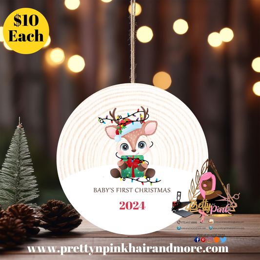 Baby’s 1st Christmas Ornament | 2024, 2024 Calendar, 2024 Christmas, 2024 Vote, 2024 Xmas | Pretty N Pink Hair & More