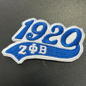 Stock Embroidery Blue Zeta Symbol 1920 Zeta Phi Beta Sorority Iron on Patch for Shoes and Jacket