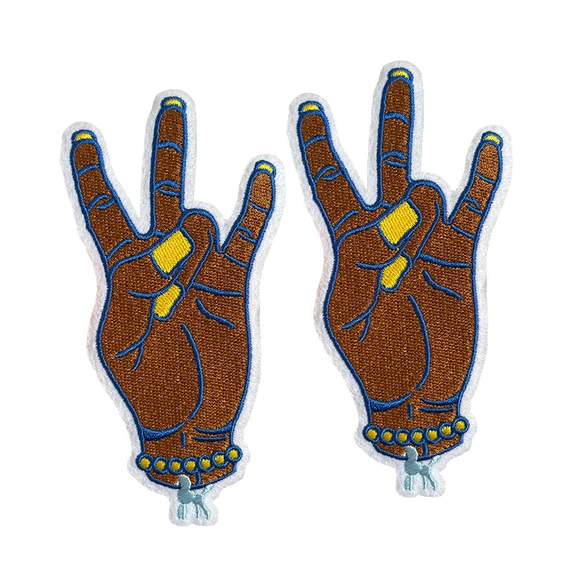 "I Am Rhoyalty" Sorority Sigma Gamma Rho Chenille Prissy Poodle Sigma Hand Sign Ladies of Greek iron on patches for Garment