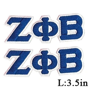 Stock Embroidery Blue Zeta Symbol 1920 Zeta Phi Beta Sorority Iron on Patch for Shoes and Jacket