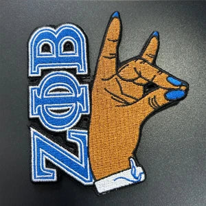 Stock Embroidery Blue Zeta Symbol 1920 Zeta Phi Beta Sorority Iron on Patch for Shoes and Jacket