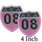 Iron on Embroidery Patches for Soror Girls, Alpha Kappa Alpha Sorority, Pink &Green AKA, Pretty Girl, SkeeWee, Ivy Leaf