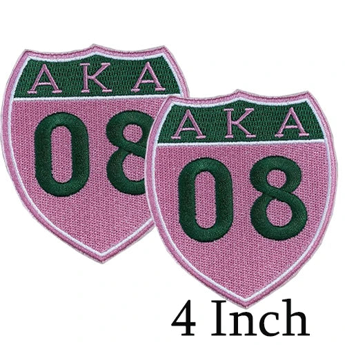 Iron on Embroidery Patches for Soror Girls, Alpha Kappa Alpha Sorority, Pink &Green AKA, Pretty Girl, SkeeWee, Ivy Leaf