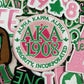 Iron on Embroidery Patches for Soror Girls, Alpha Kappa Alpha Sorority, Pink &Green AKA, Pretty Girl, SkeeWee, Ivy Leaf