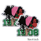 Iron on Embroidery Patches for Soror Girls, Alpha Kappa Alpha Sorority, Pink &Green AKA, Pretty Girl, SkeeWee, Ivy Leaf