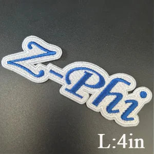 Stock Embroidery Blue Zeta Symbol 1920 Zeta Phi Beta Sorority Iron on Patch for Shoes and Jacket