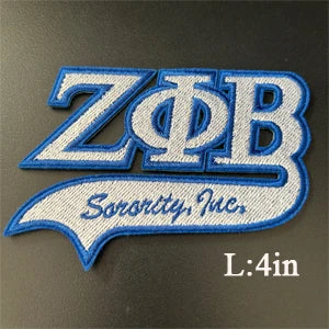 Stock Embroidery Blue Zeta Symbol 1920 Zeta Phi Beta Sorority Iron on Patch for Shoes and Jacket