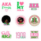 Alpha kappa alpha AKA UV DTF Wraps Transfer Sticker DIY For Badge Reel Retractable ID Badge Holder With 360 Rotating Reel Clip