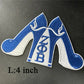 Stock Embroidery Blue Zeta Symbol 1920 Zeta Phi Beta Sorority Iron on Patch for Shoes and Jacket