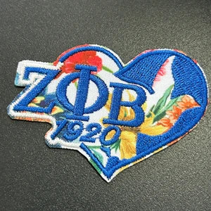 Stock Embroidery Blue Zeta Symbol 1920 Zeta Phi Beta Sorority Iron on Patch for Shoes and Jacket