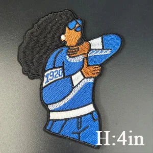 Stock Embroidery Blue Zeta Symbol 1920 Zeta Phi Beta Sorority Iron on Patch for Shoes and Jacket