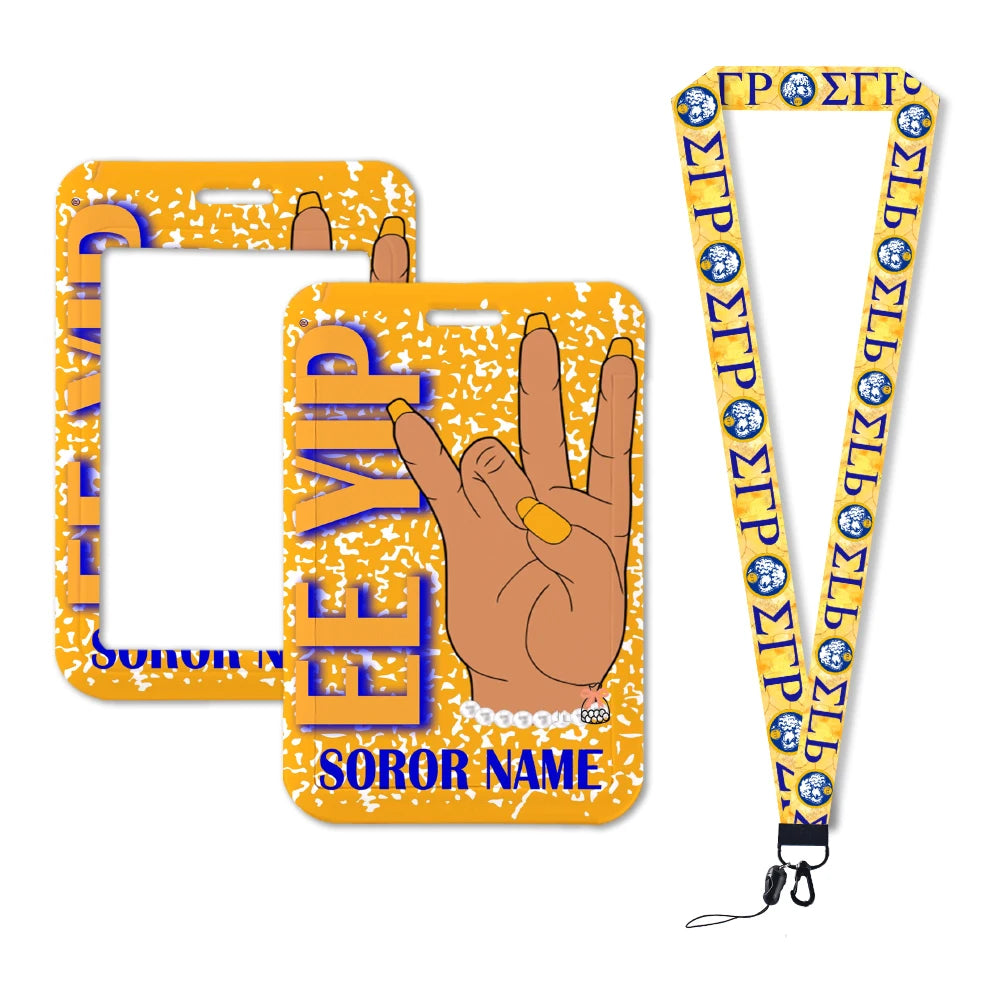 Sigma Gamma Rho sodality  ID Card Holders Lanyard Anime Credit Card Badge Holder Girl Retractable Clip Business Cardholder Key