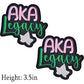 Iron on Embroidery Patches for Soror Girls, Alpha Kappa Alpha Sorority, Pink &Green AKA, Pretty Girl, SkeeWee, Ivy Leaf