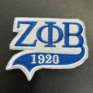 Stock Embroidery Blue Zeta Symbol 1920 Zeta Phi Beta Sorority Iron on Patch for Shoes and Jacket