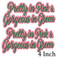 Iron on Embroidery Patches for Soror Girls, Alpha Kappa Alpha Sorority, Pink &Green AKA, Pretty Girl, SkeeWee, Ivy Leaf