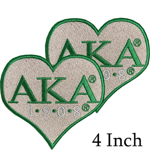 Iron on Embroidery Patches for Soror Girls, Alpha Kappa Alpha Sorority, Pink &Green AKA, Pretty Girl, SkeeWee, Ivy Leaf